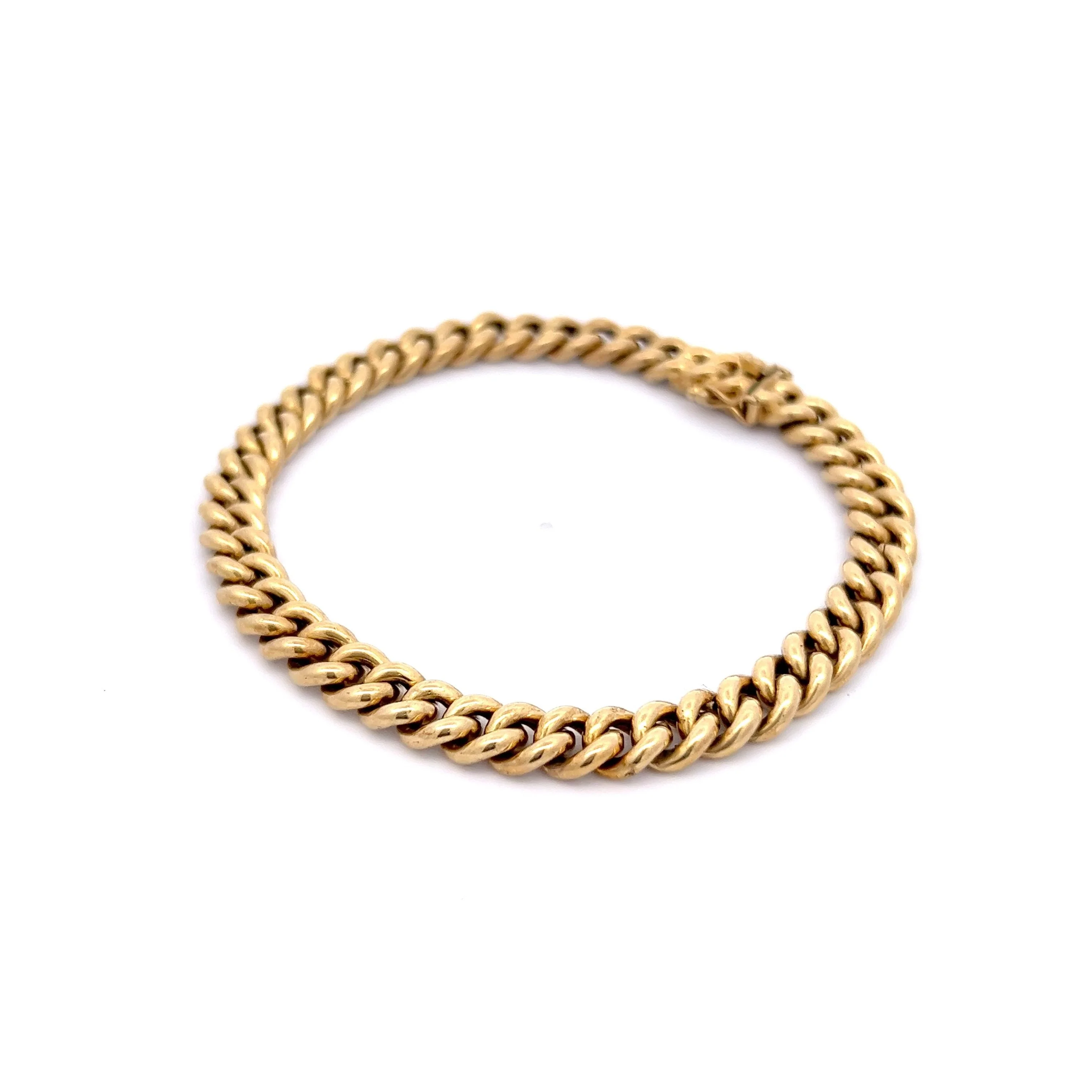 Men's Curb Link Bracelet in 14k Yellow Gold - Image 2