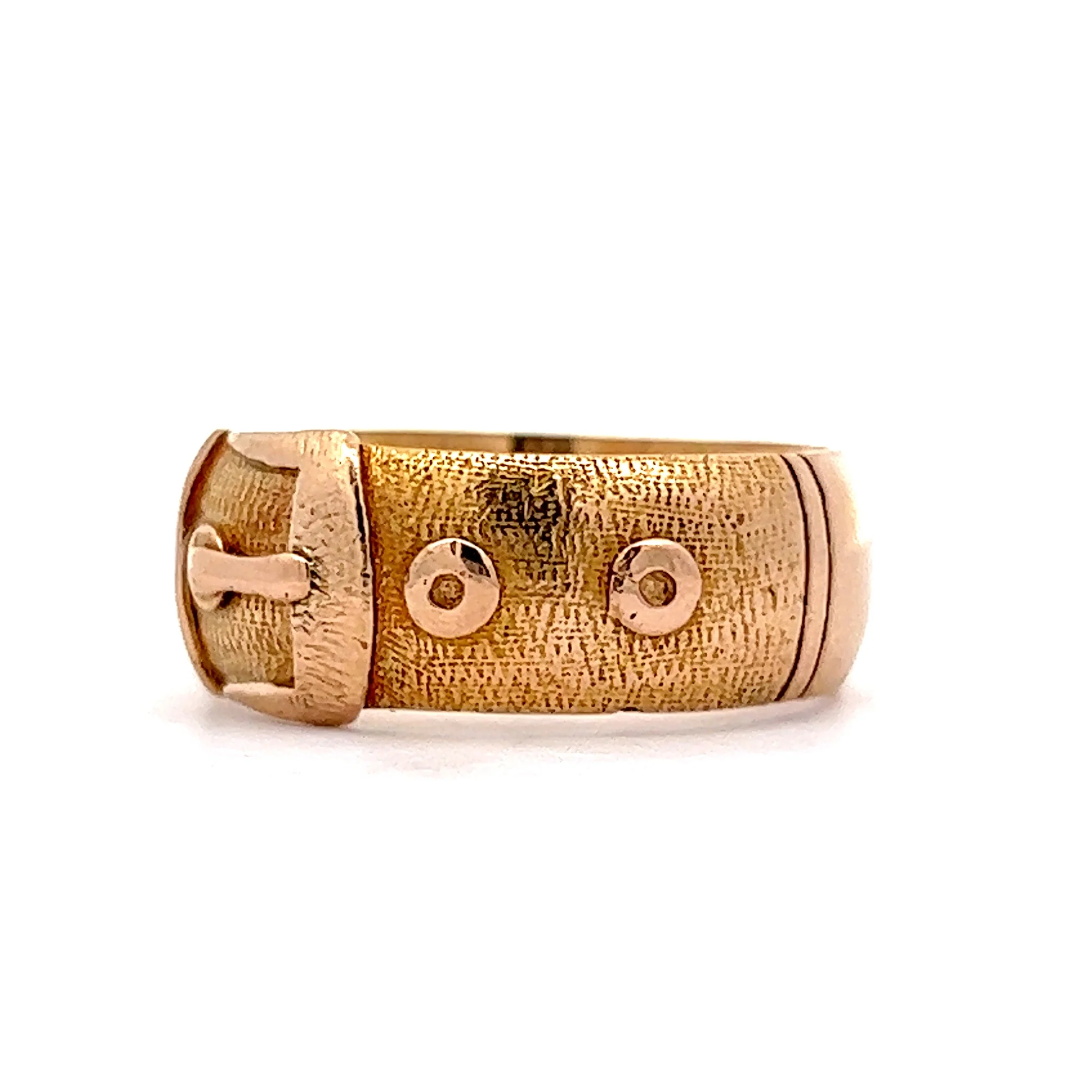 Bold Chanel-Inspired Yellow Gold Belt Buckle Ring in 18K - Image 2