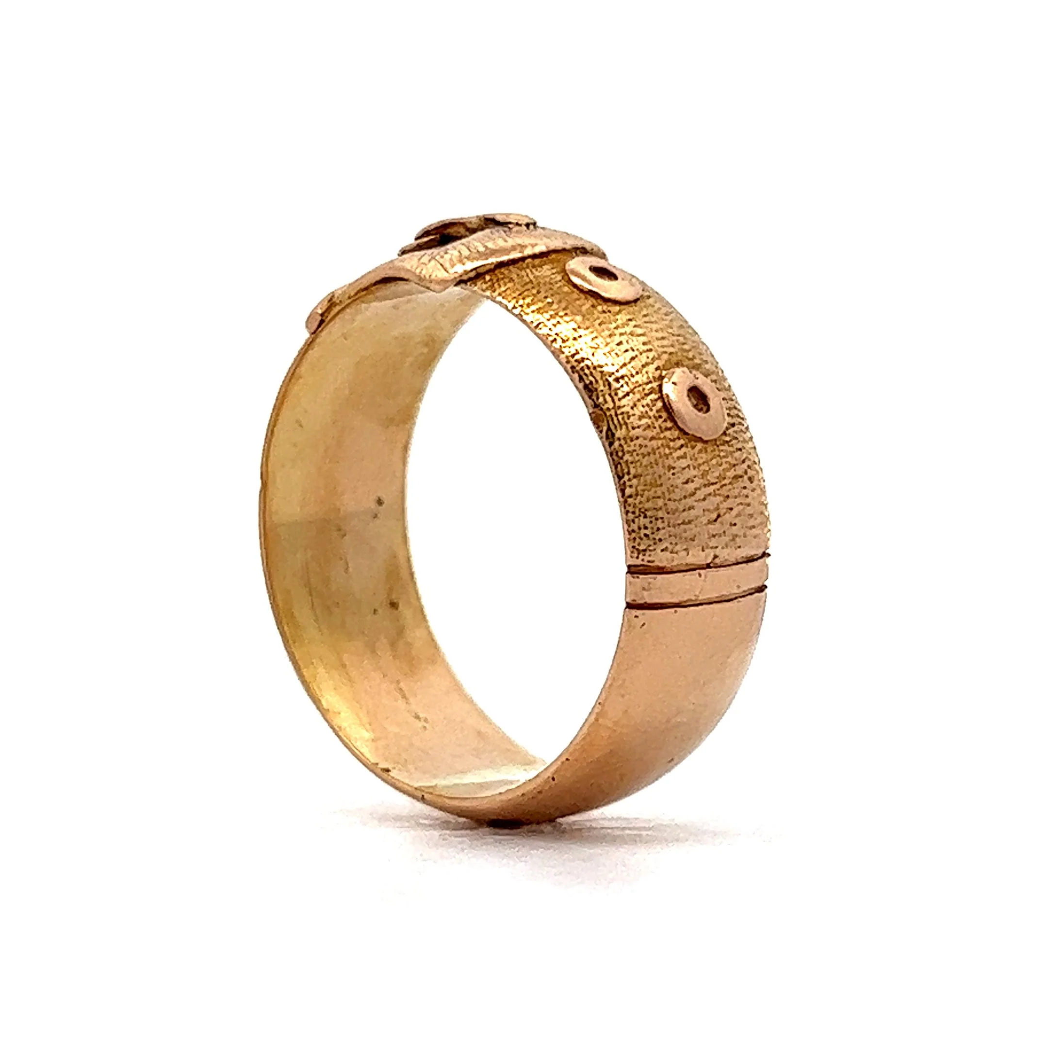 Bold Chanel-Inspired Yellow Gold Belt Buckle Ring in 18K - Image 5