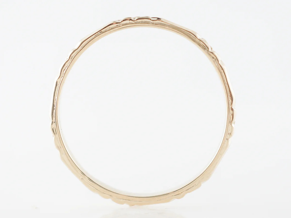 Yellow Gold Orange Blossom Wedding Band in 14k - Image 2