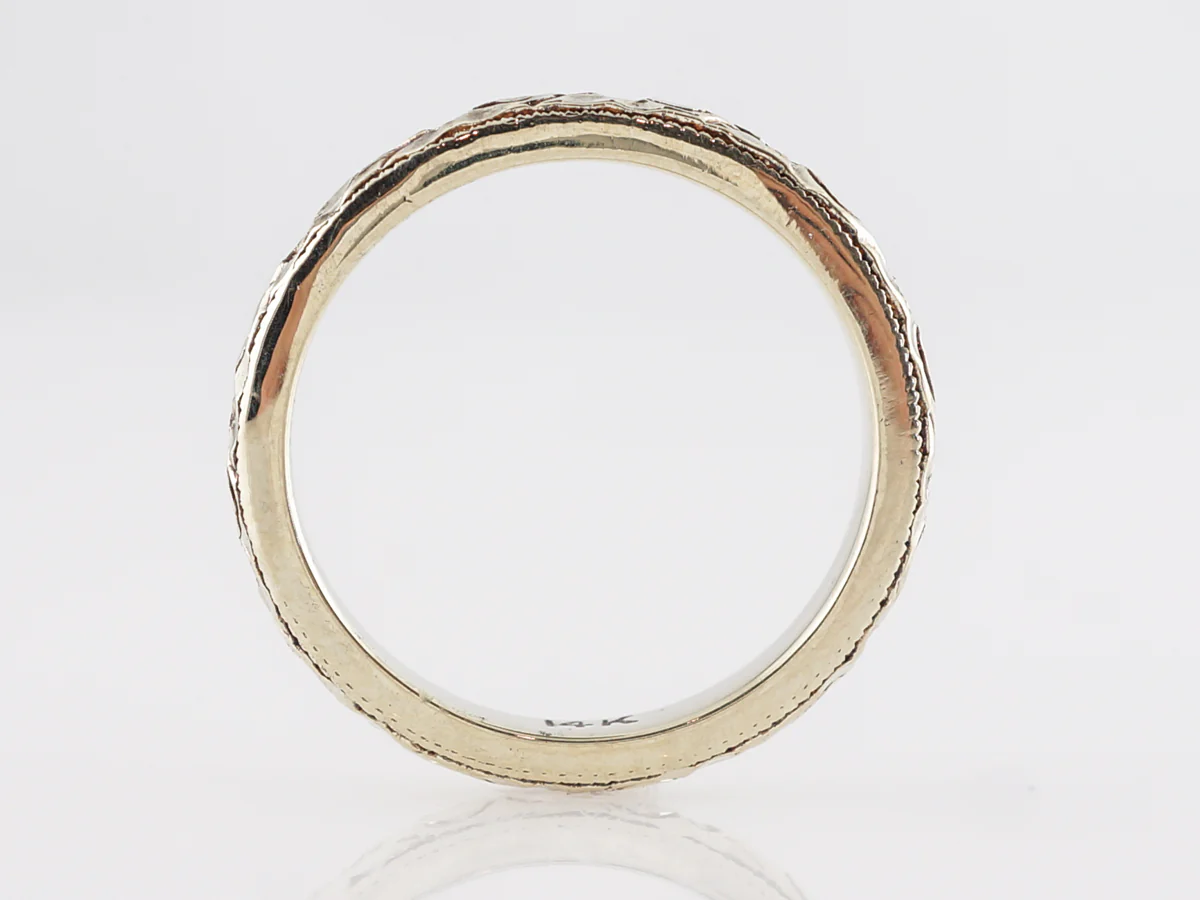 Yellow Gold Orange Blossom Wedding Band in 14k Yellow Gold - Image 2