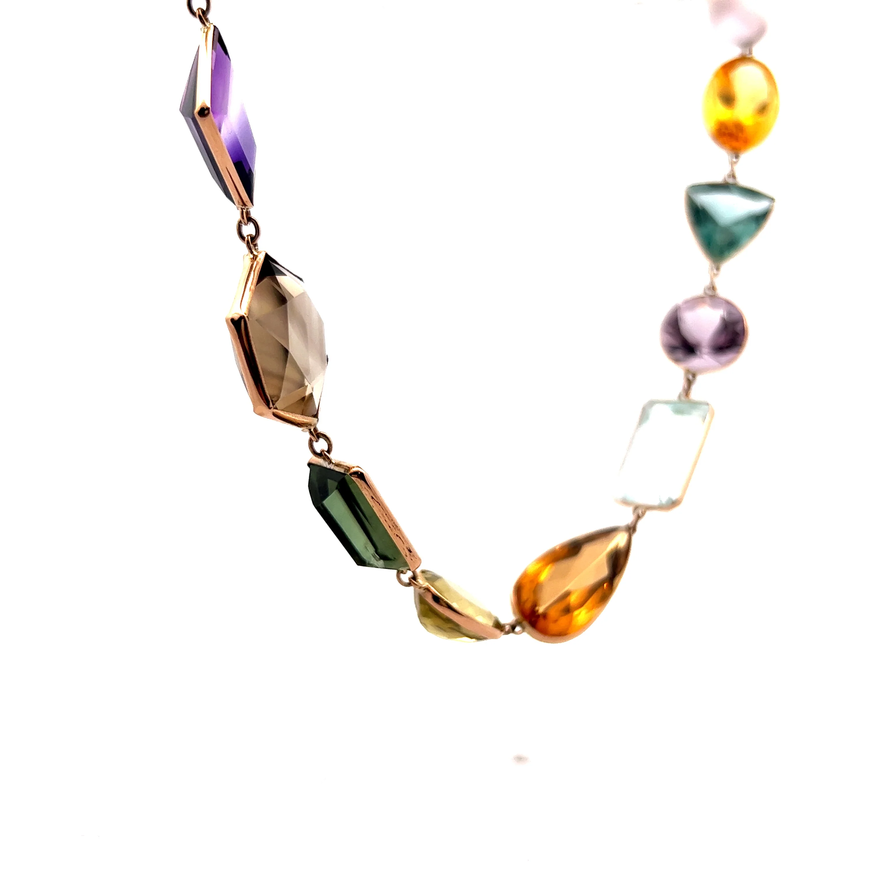 Multi-Gemstone Necklace in 14k Yellow Gold - Image 3