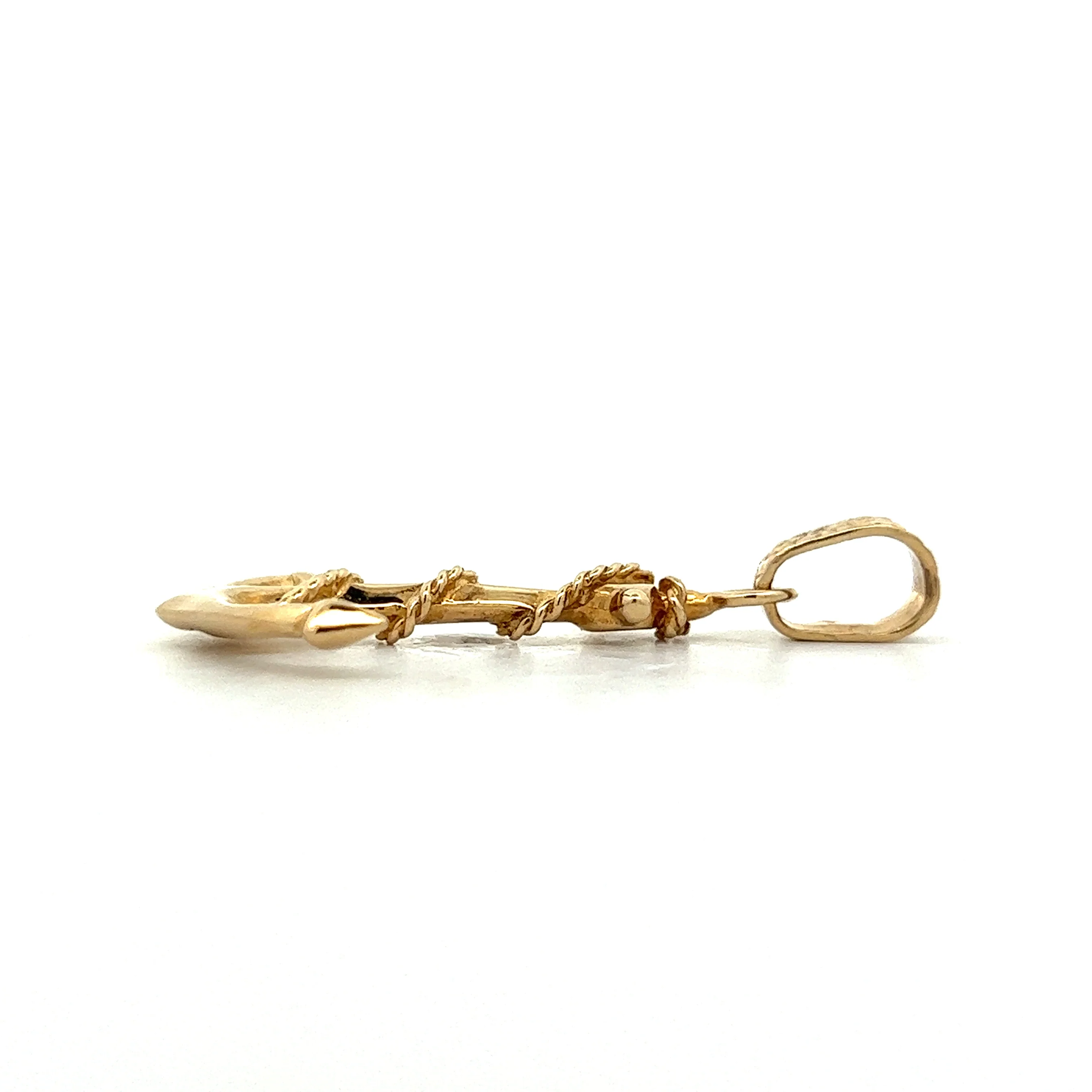 Anchor Pendant Necklace in 10k Yellow Gold - Image 3