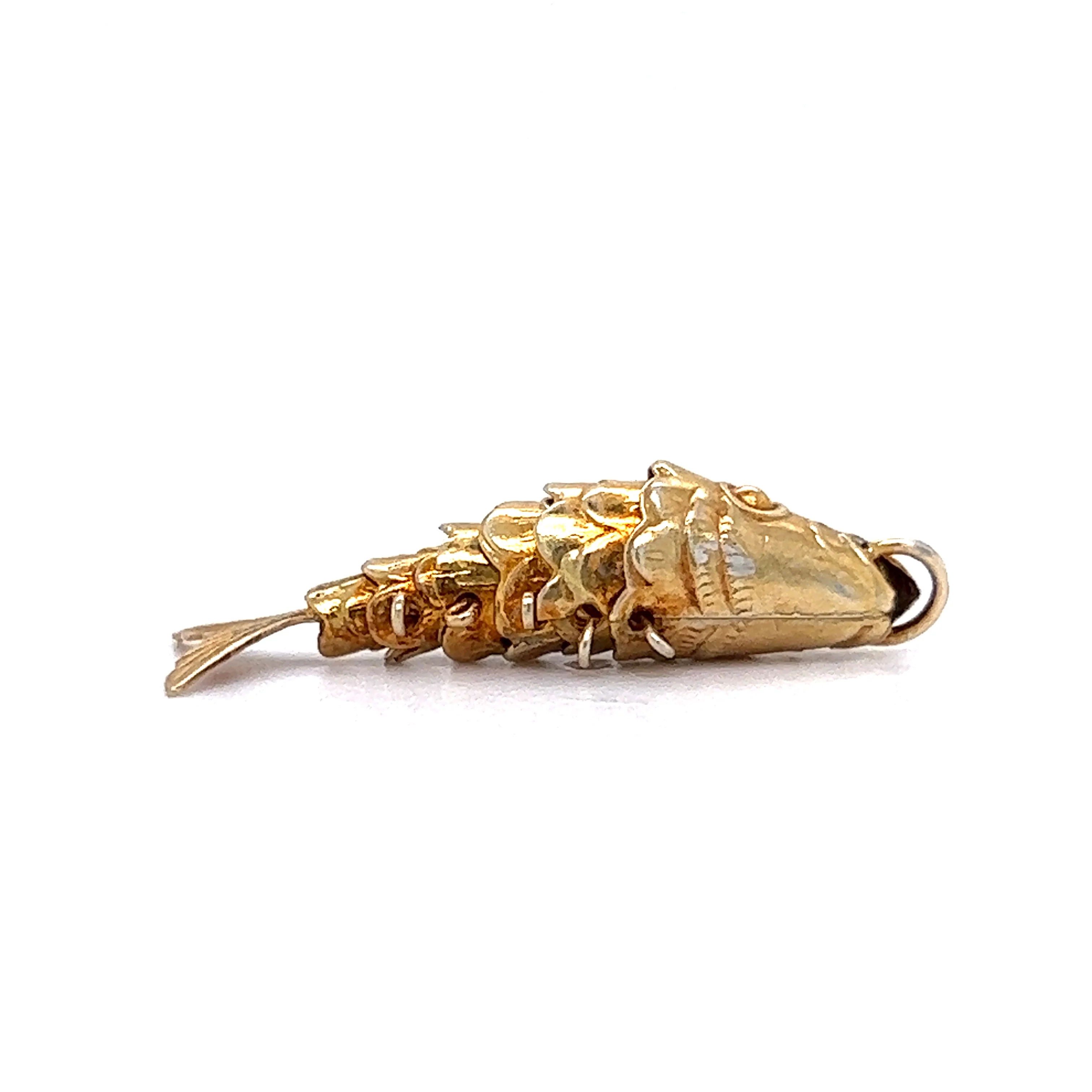 Vintage Mid-Century Koi Fish Pendant in 14k Yellow Gold - Image 5