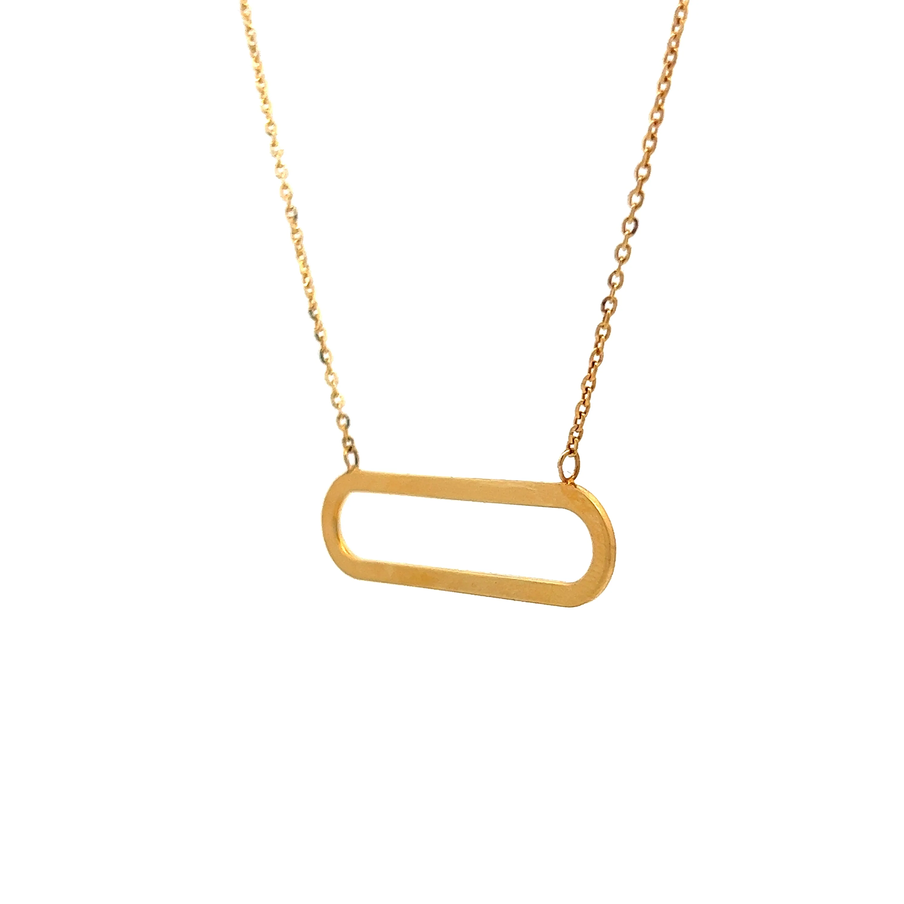 Modern Minimalist Pendant Necklace in 14k Yellow Gold - Image 2
