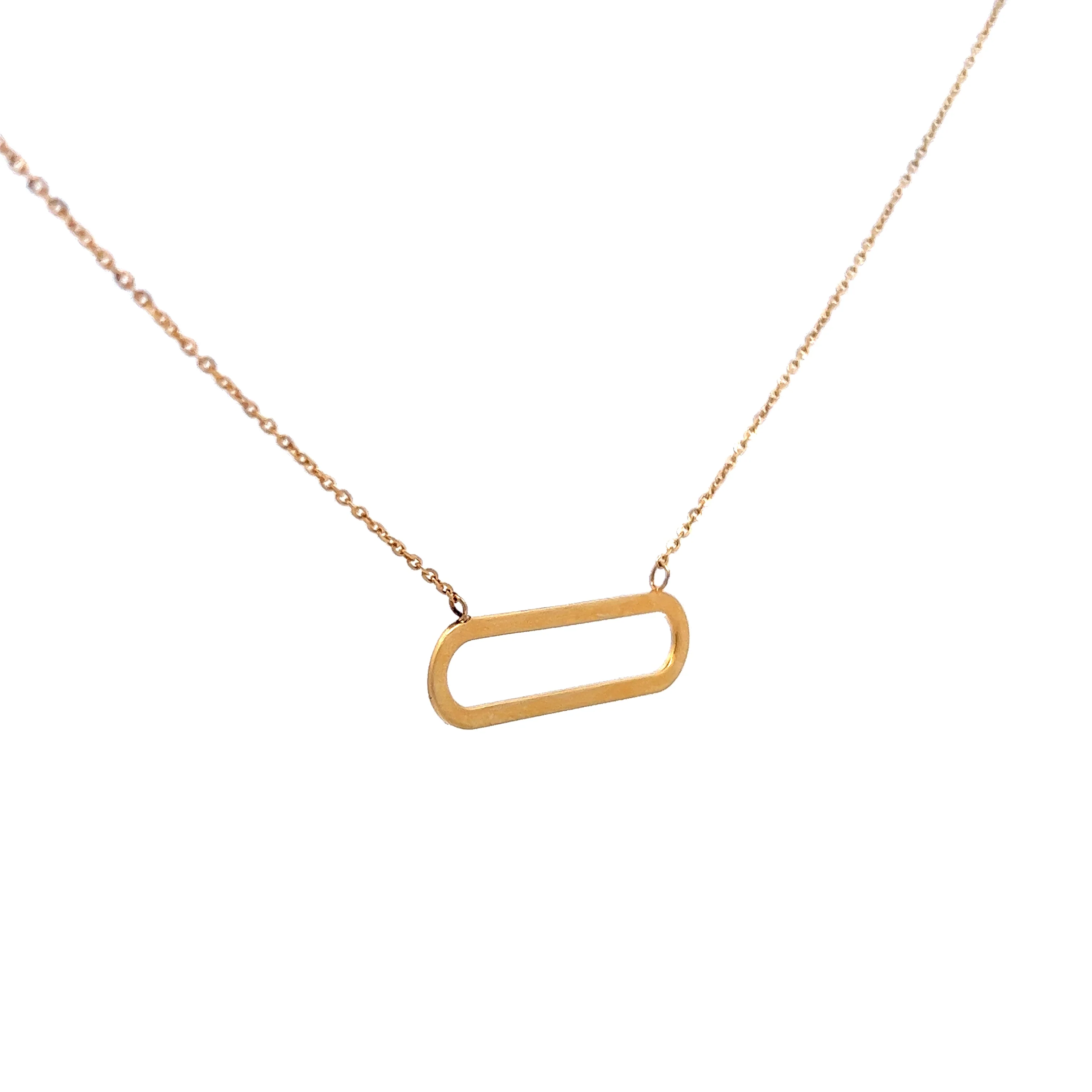 Modern Minimalist Pendant Necklace in 14k Yellow Gold - Image 3