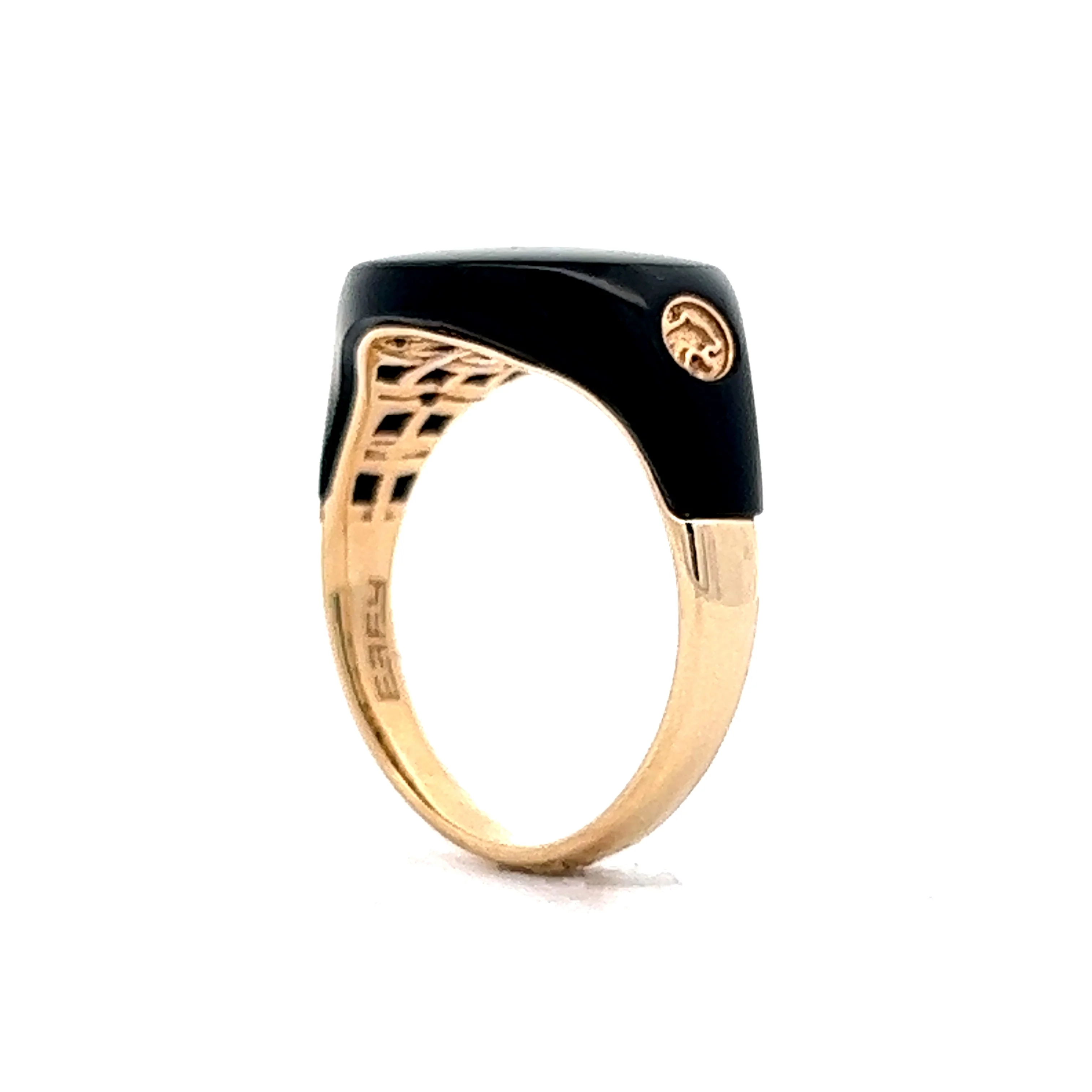 Effy Enamel Signet Ring in 14k Yellow Gold - Image 5
