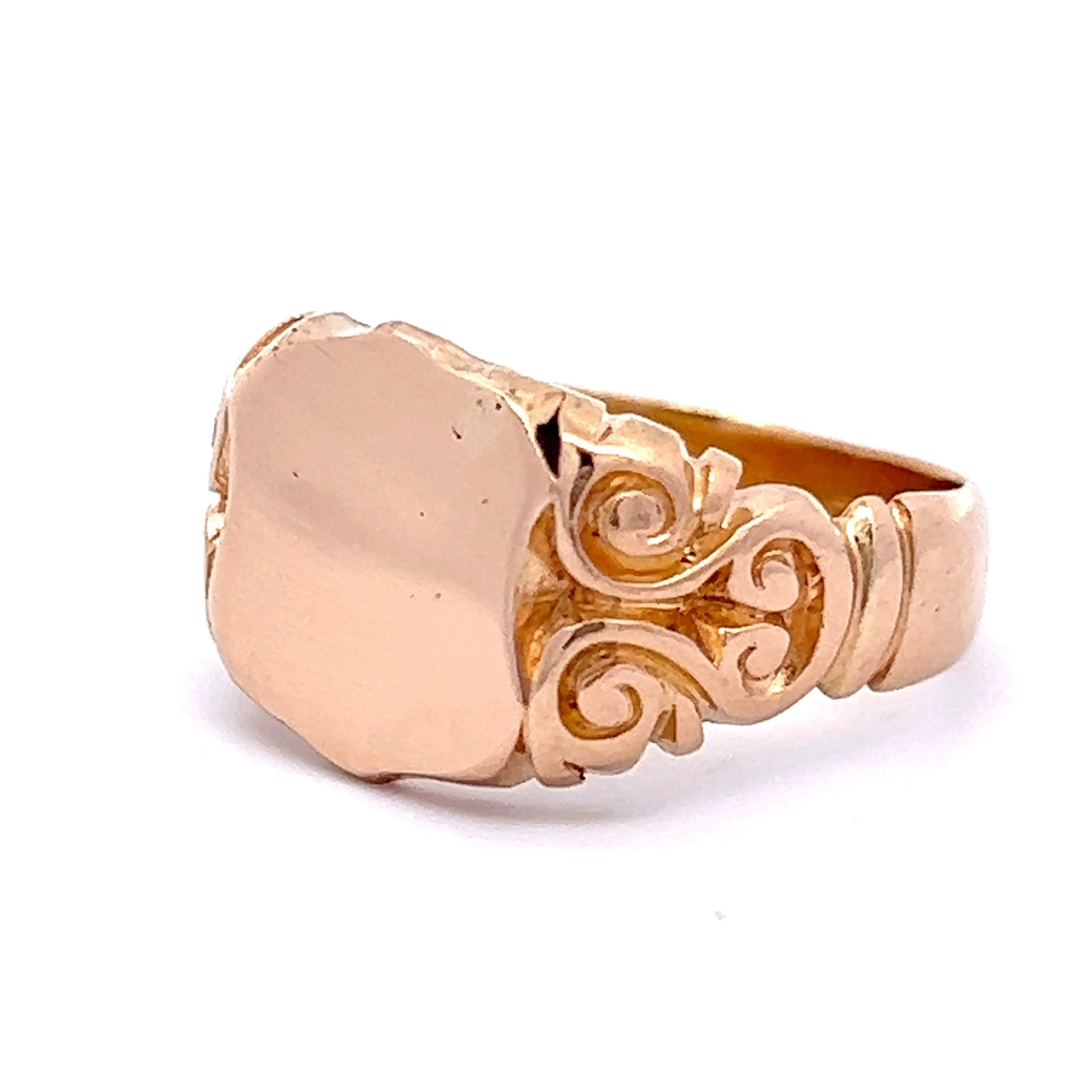 Vintage Mid-Century Fleur De Lis Signet Ring in 18k Yellow Gold - Image 2