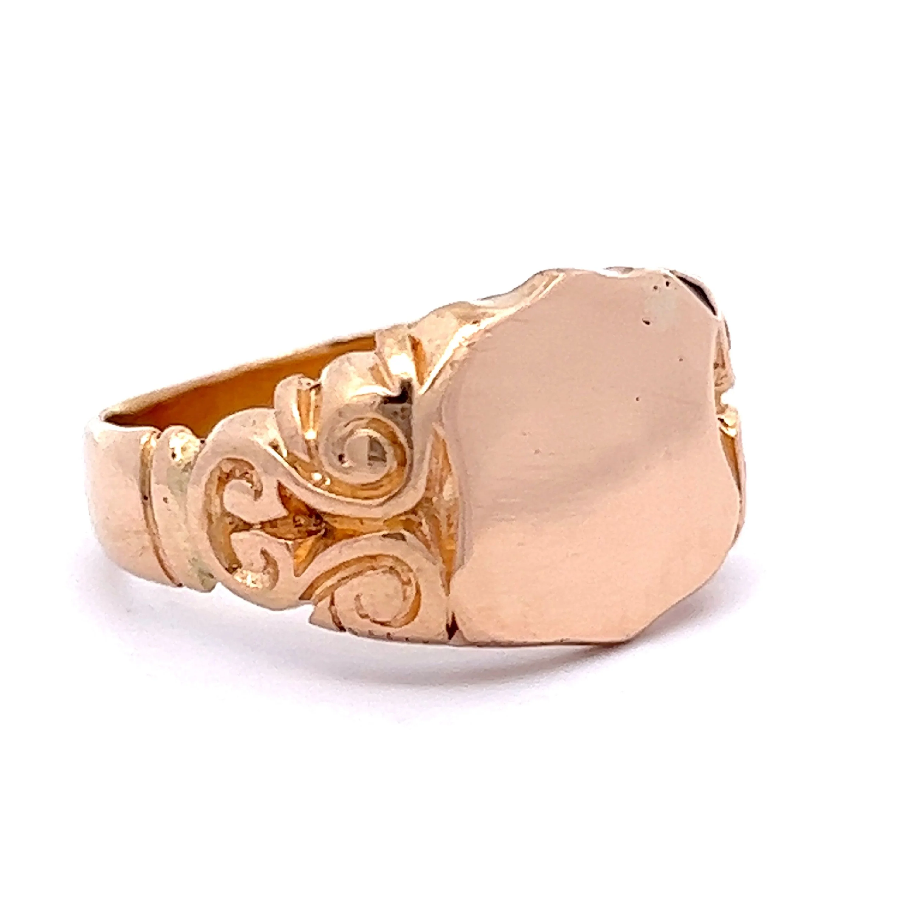 Vintage Mid-Century Fleur De Lis Signet Ring in 18k Yellow Gold - Image 3
