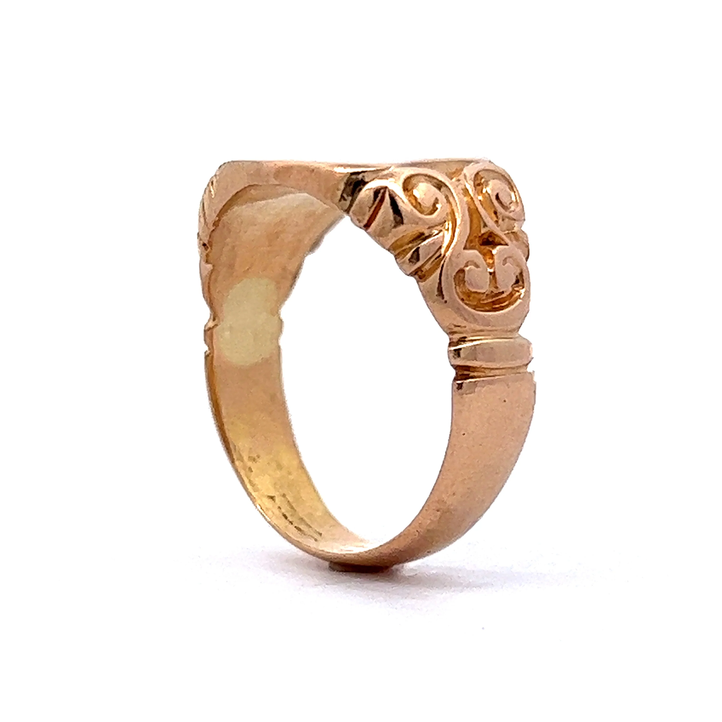 Vintage Mid-Century Fleur De Lis Signet Ring in 18k Yellow Gold - Image 5
