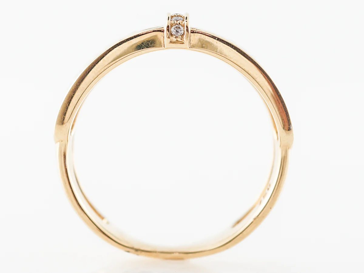 Yellow Gold Stacking Ring w/ Diamonds in 18k - Image 4