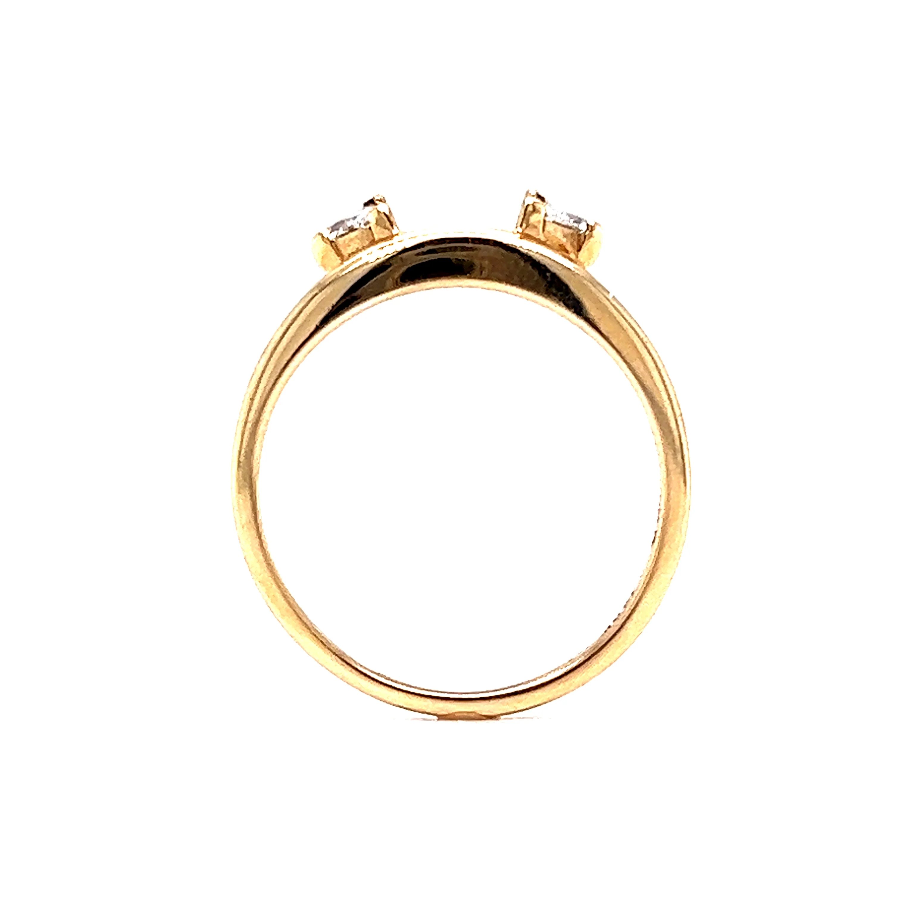 Yellow Gold Triangle Cut Diamond Wedding Ring Guard in 14k - Image 4