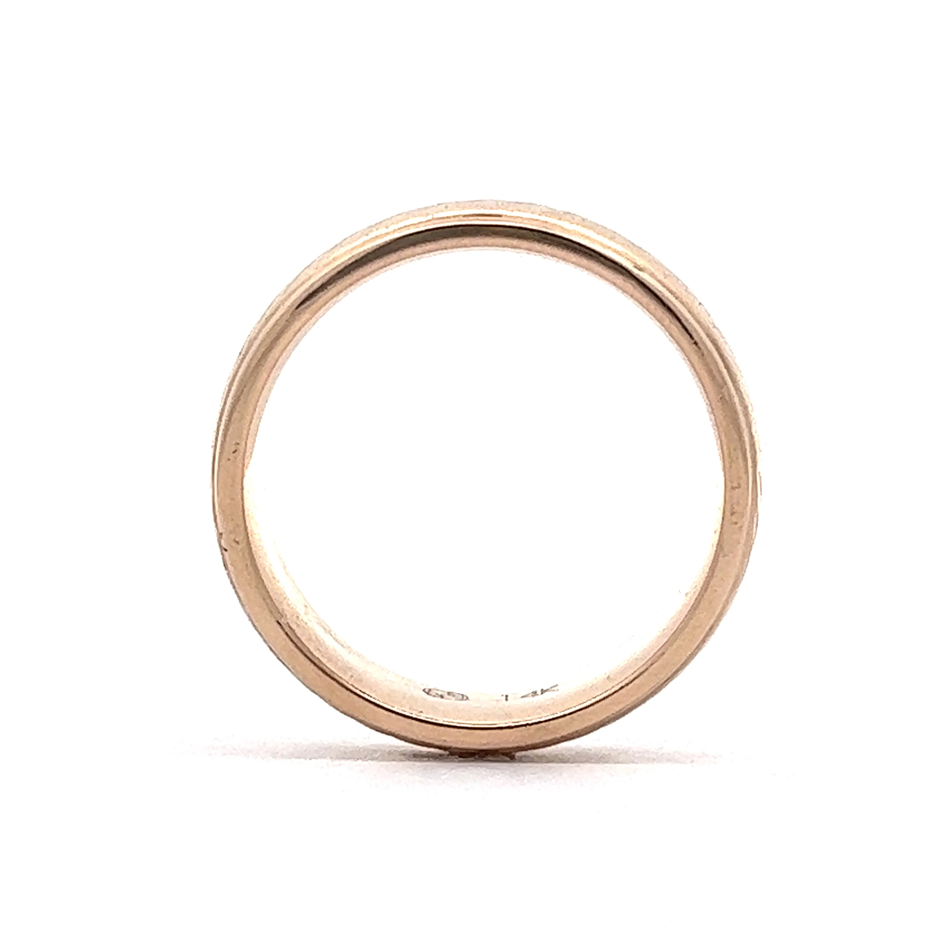 Men's 8mm Textured Wedding Band in 14k Yellow Gold - Image 4