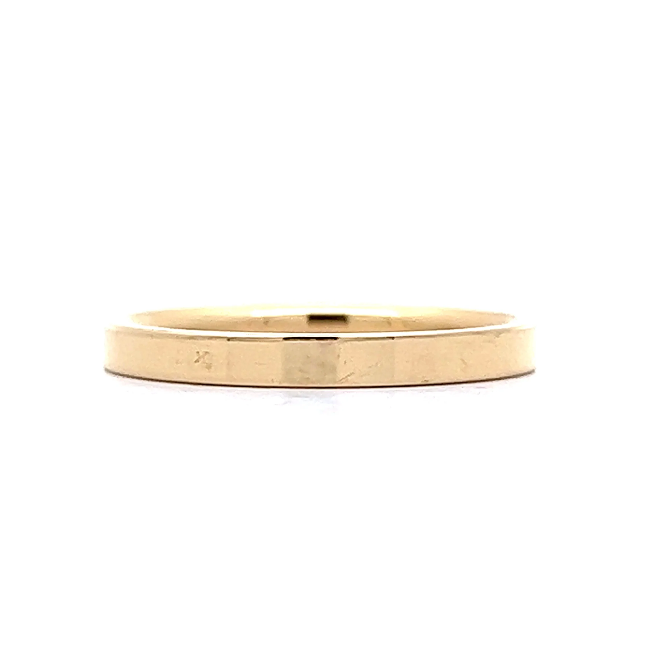 2mm Flat Edge Stacking Wedding Band in 14k Yellow Gold - Image 2