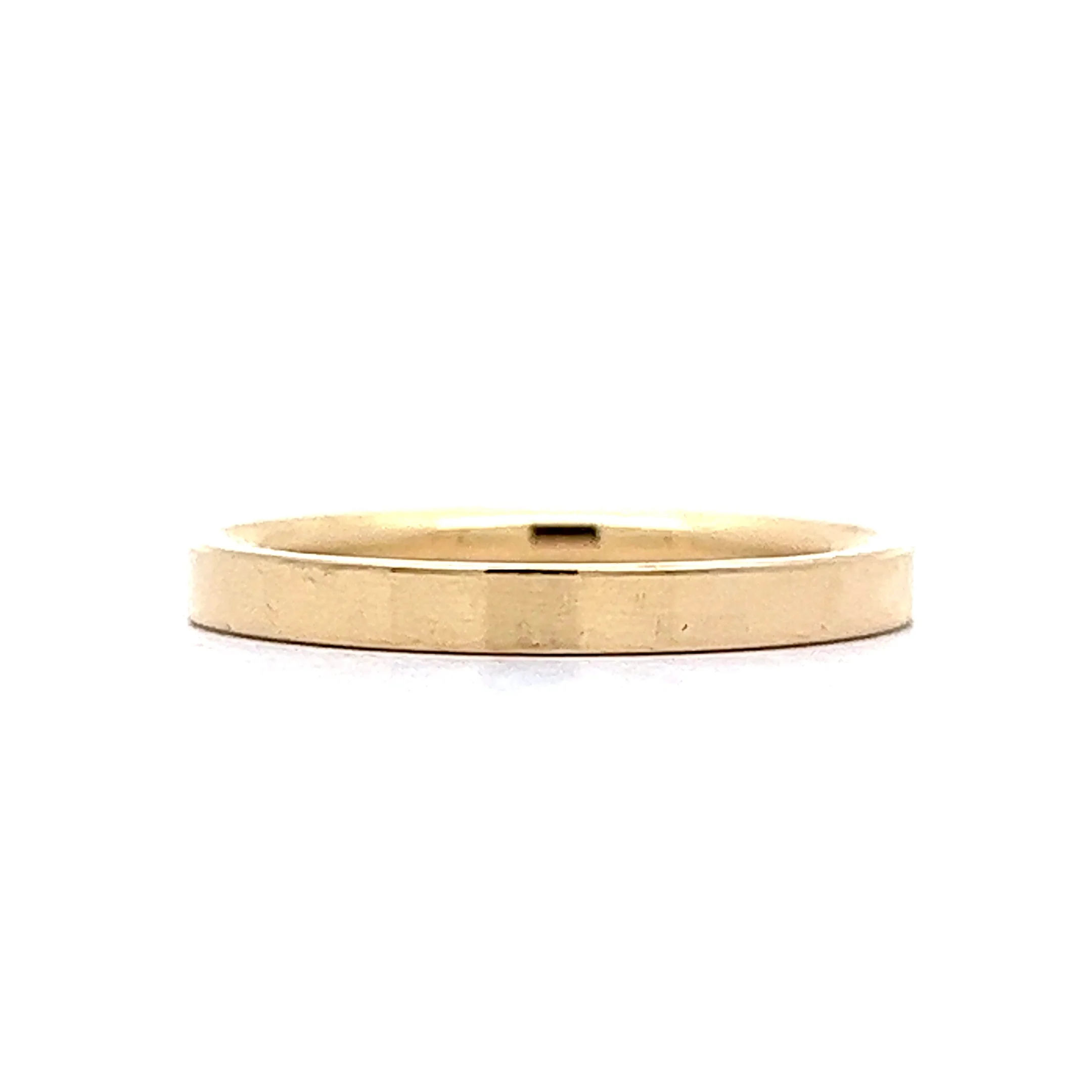2mm Flat Edge Stacking Wedding Band in 14k Yellow Gold - Image 3