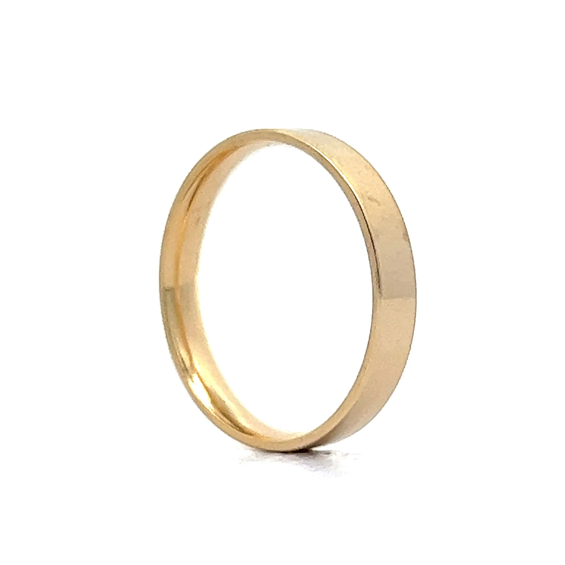 3mm Flat Edge Stacking Wedding Band in 18k Yellow Gold - Image 5