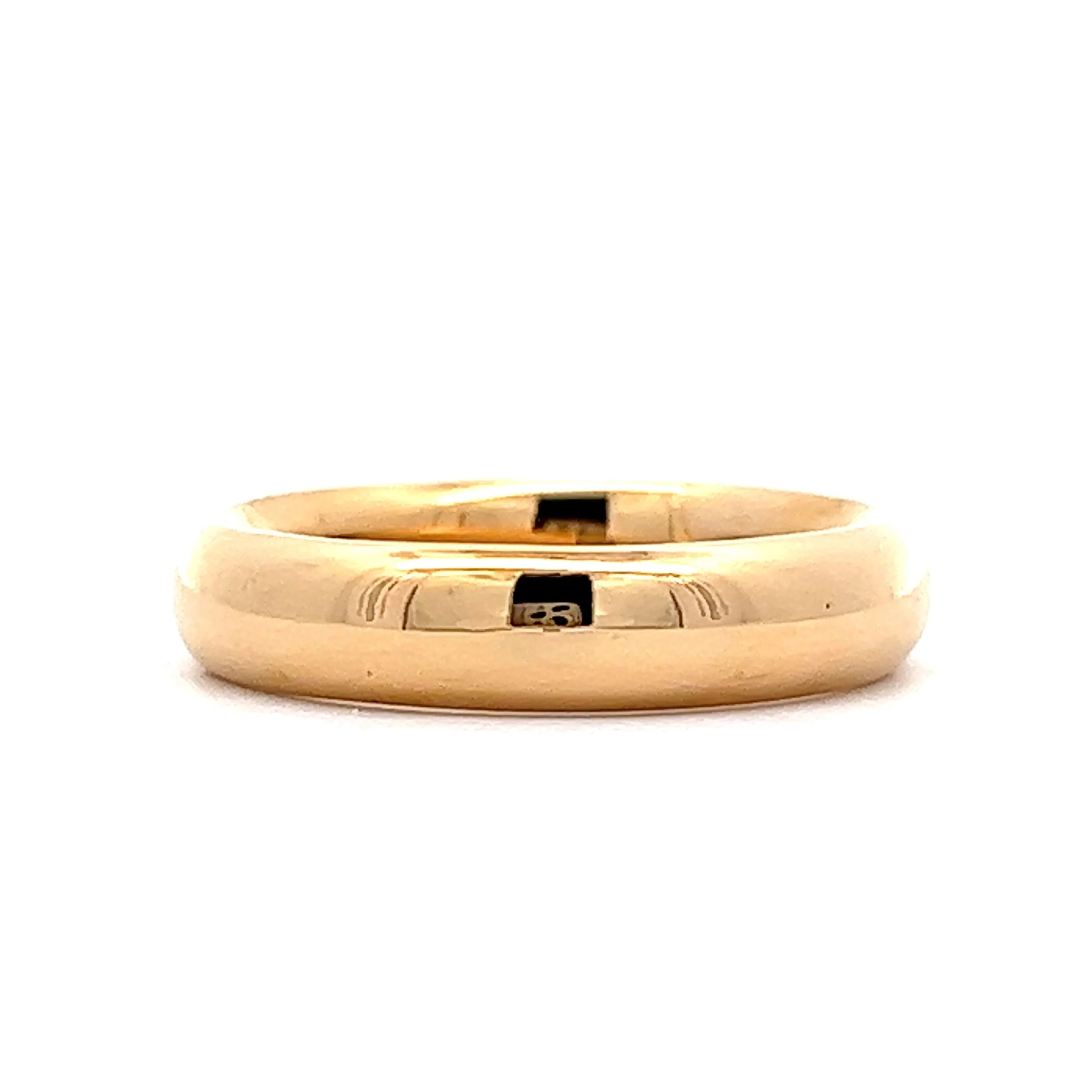 Men's 4mm Comfort Fit Wedding Band in 18k Yellow Gold - Image 2