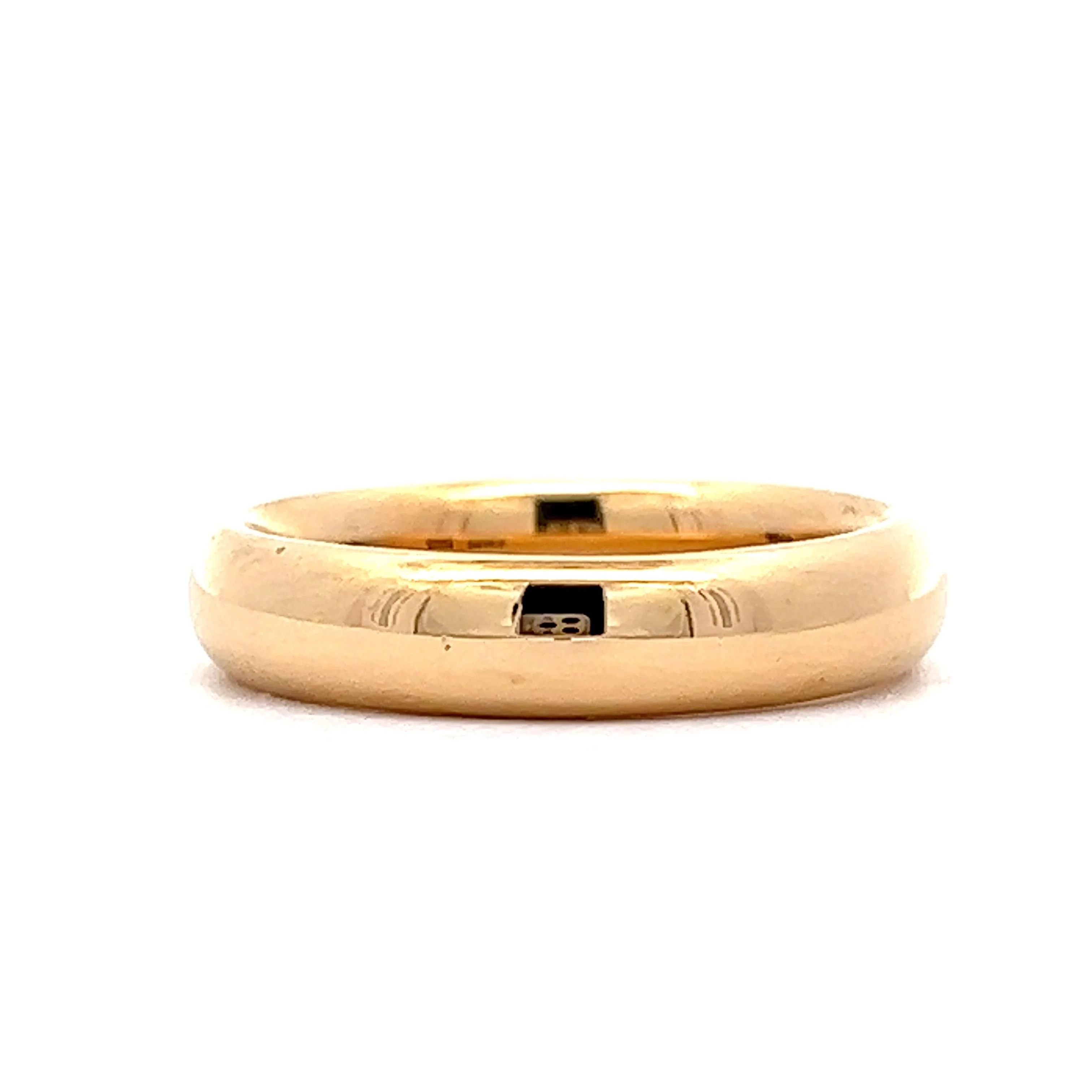 Men's 4mm Comfort Fit Wedding Band in 18k Yellow Gold - Image 3