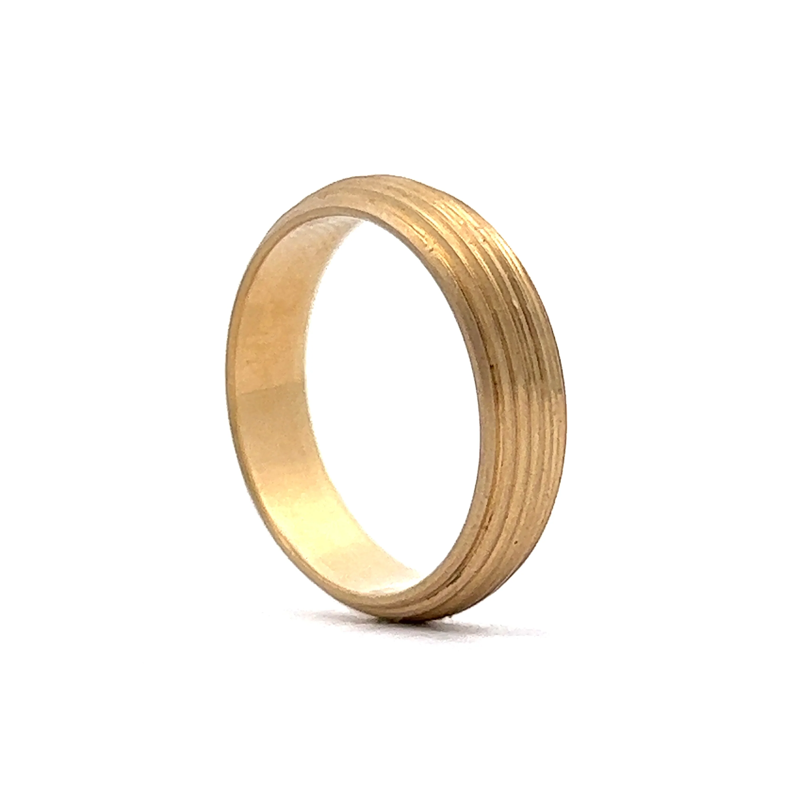 Vintage Mid-Century Men's Ridged Wedding Band in 14k Yellow Gold - Image 5