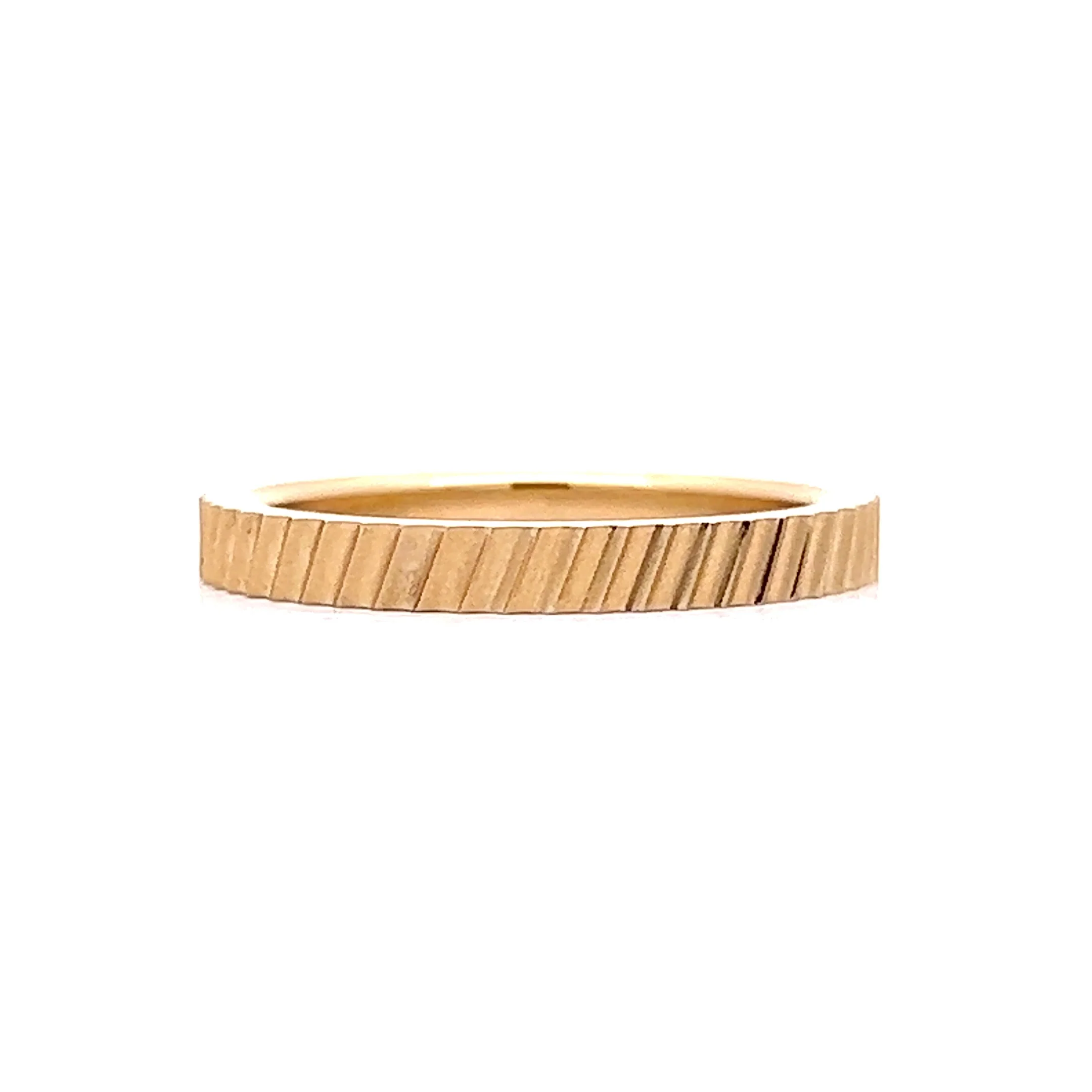 Textured Wedding Band in 14k Yellow Gold - Image 2