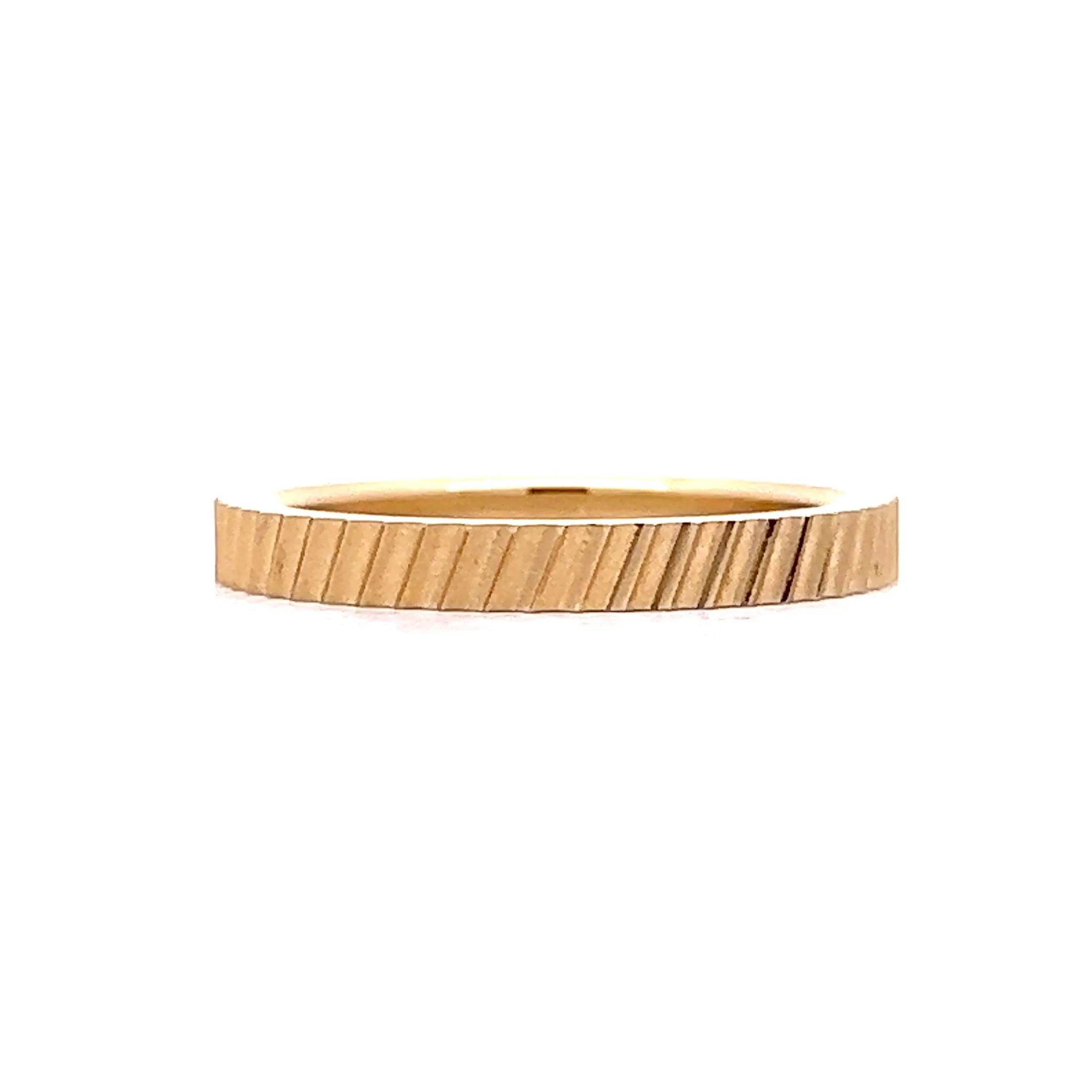 Textured Wedding Band in 14k Yellow Gold - Image 3