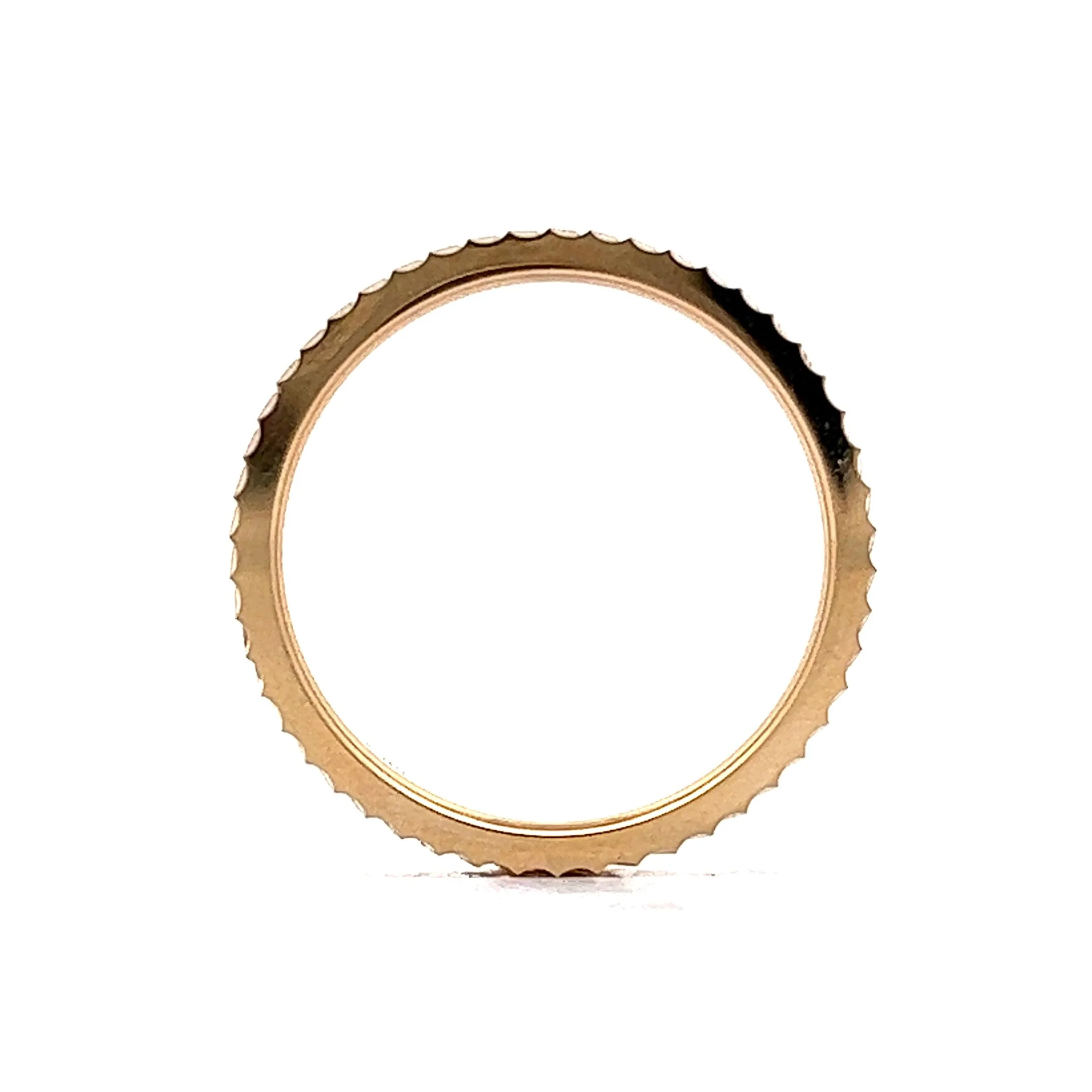 Textured Wedding Band in 14k Yellow Gold - Image 4