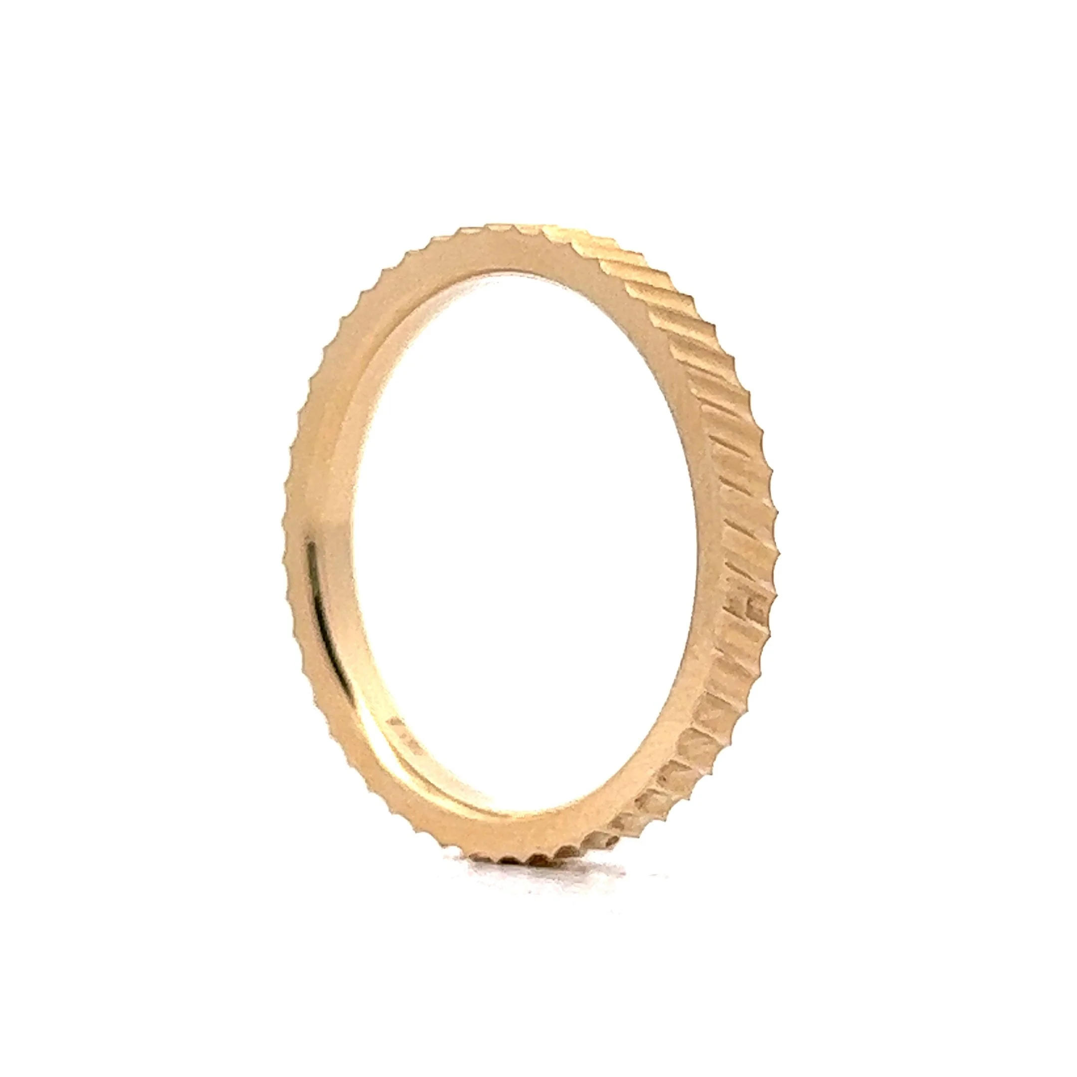 Textured Wedding Band in 14k Yellow Gold - Image 5