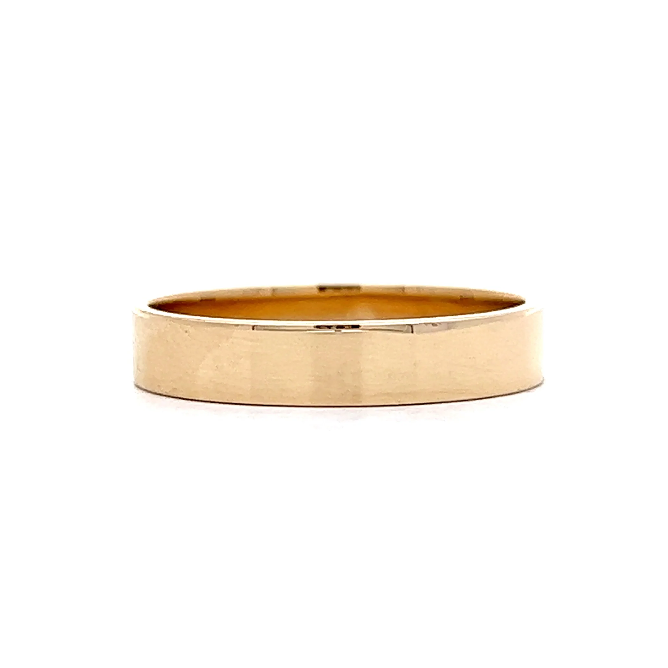 Minimalist Wide Wedding Band in 14k Yellow Gold - Image 2