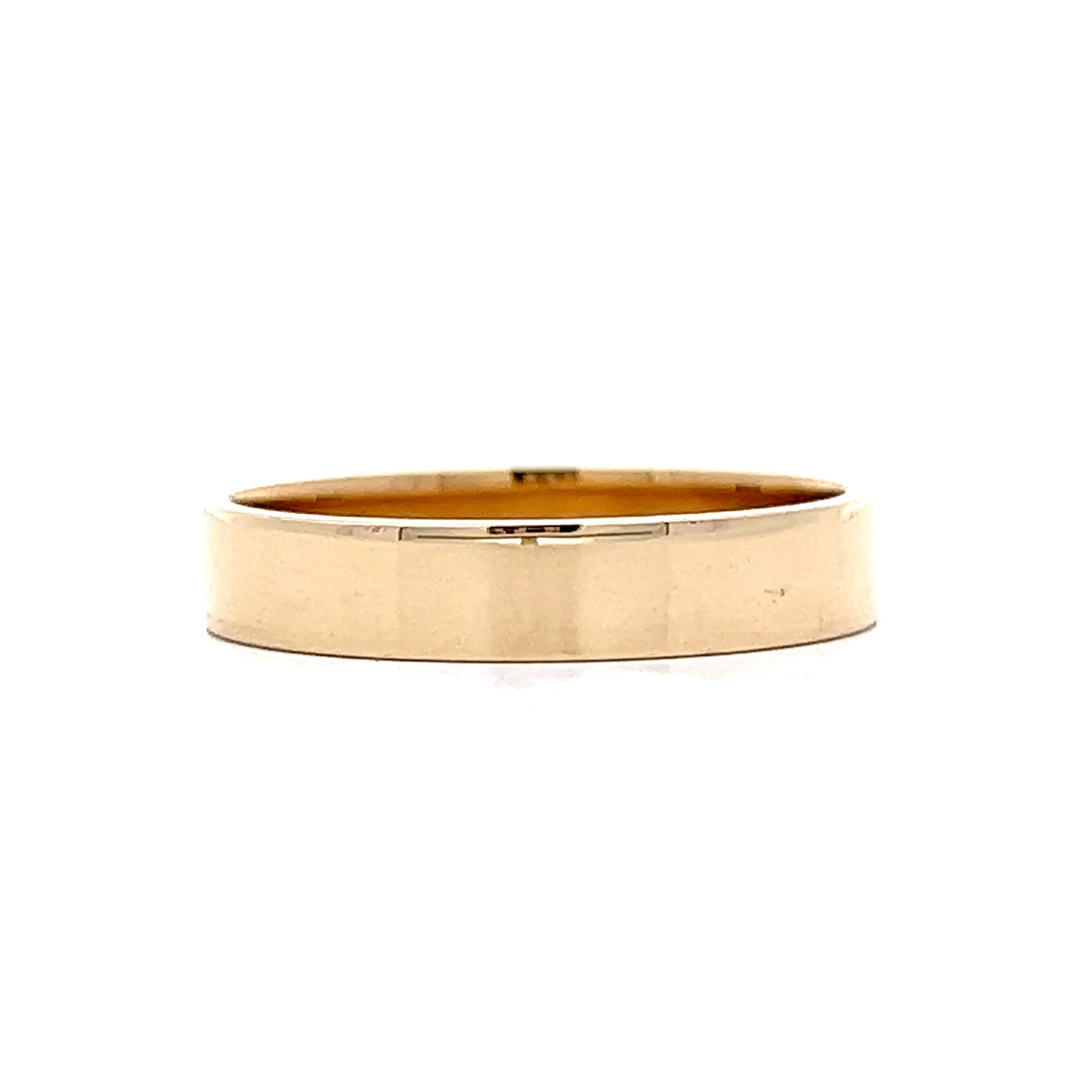 Minimalist Wide Wedding Band in 14k Yellow Gold - Image 3
