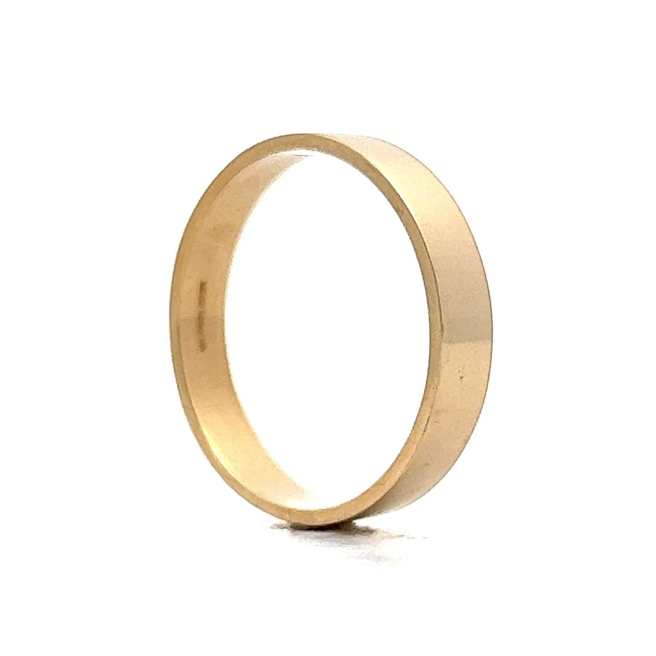 Minimalist Wide Wedding Band in 14k Yellow Gold - Image 5