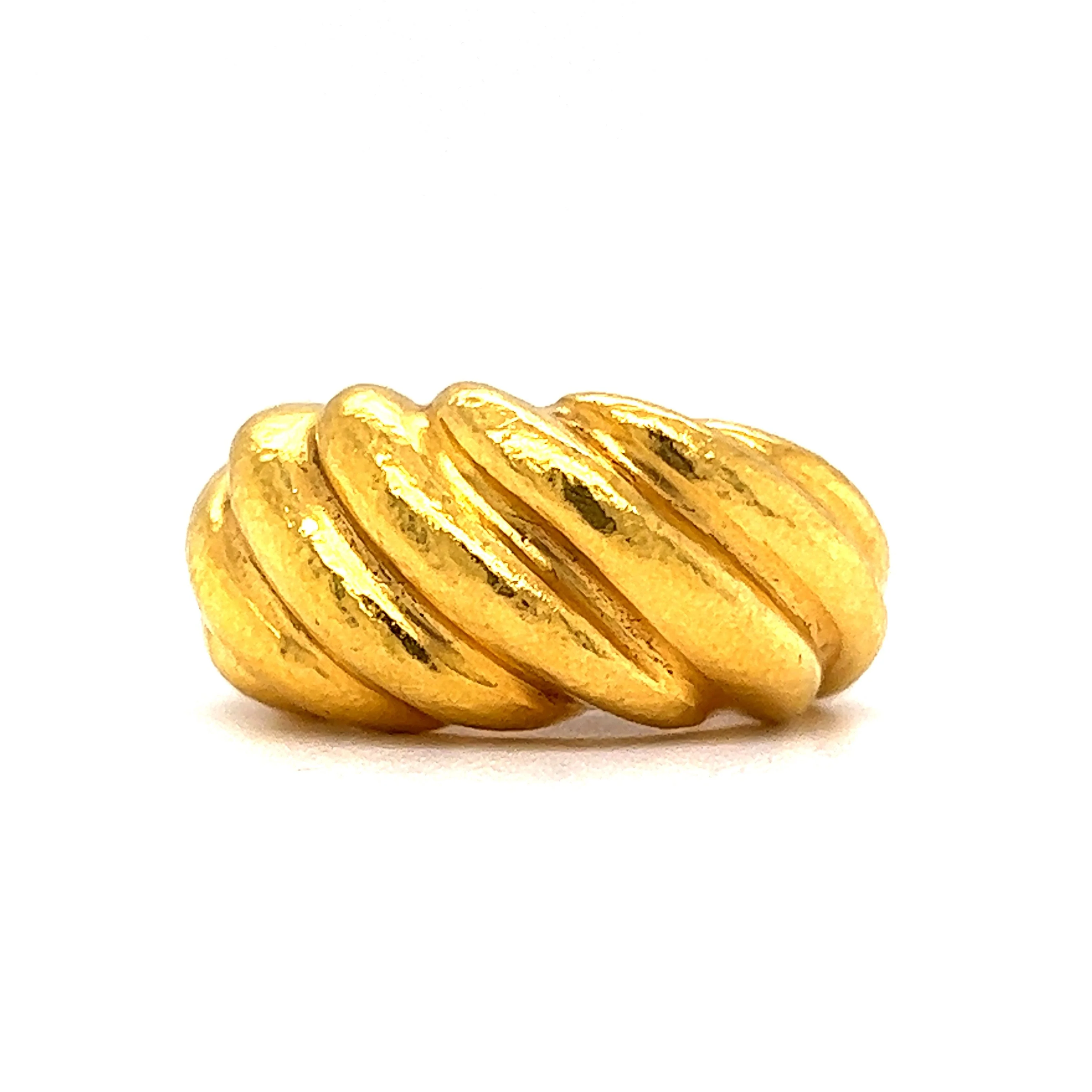 Zolotas Croissant Cocktail Ring in 22k Yellow Gold - Image 2