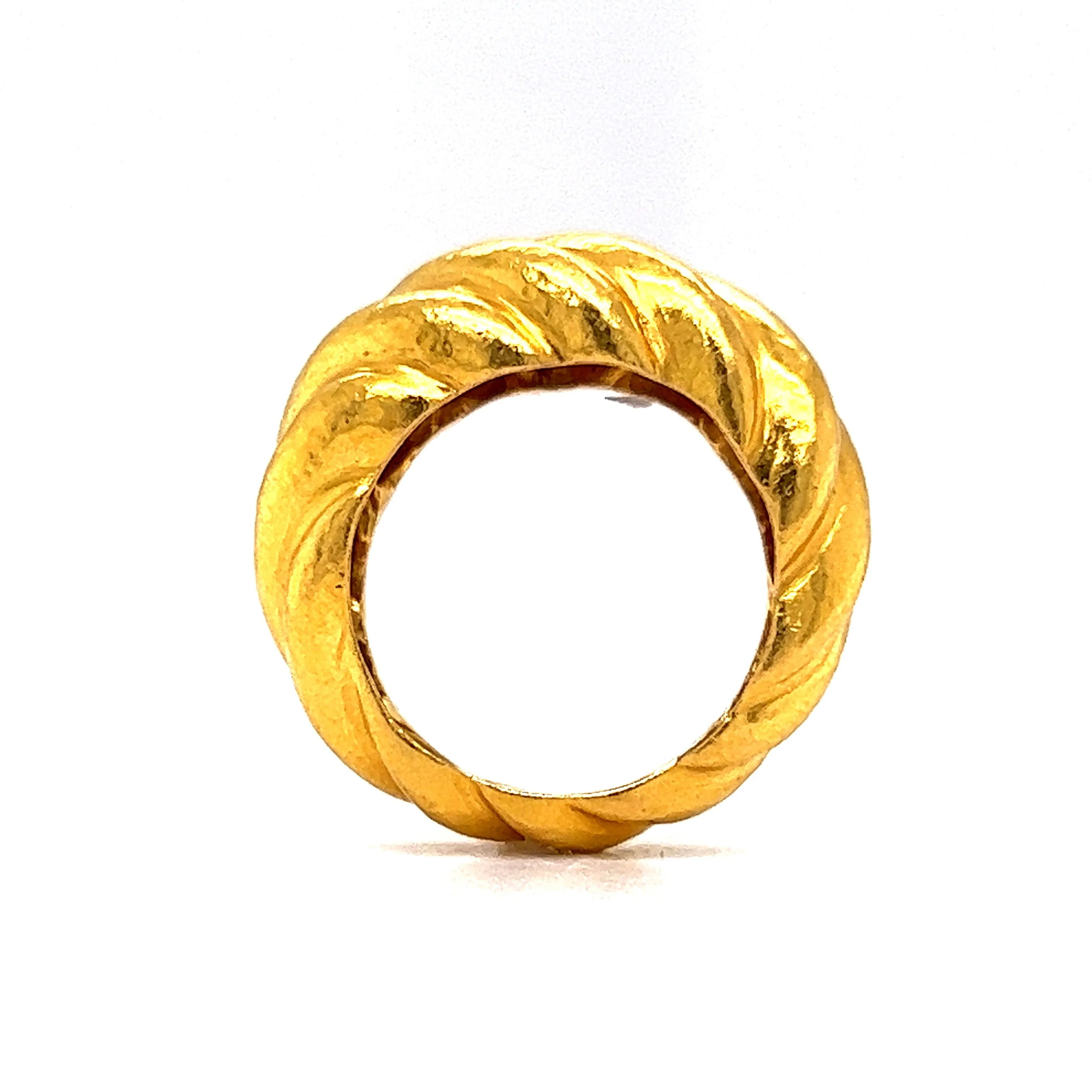Zolotas Croissant Cocktail Ring in 22k Yellow Gold - Image 4
