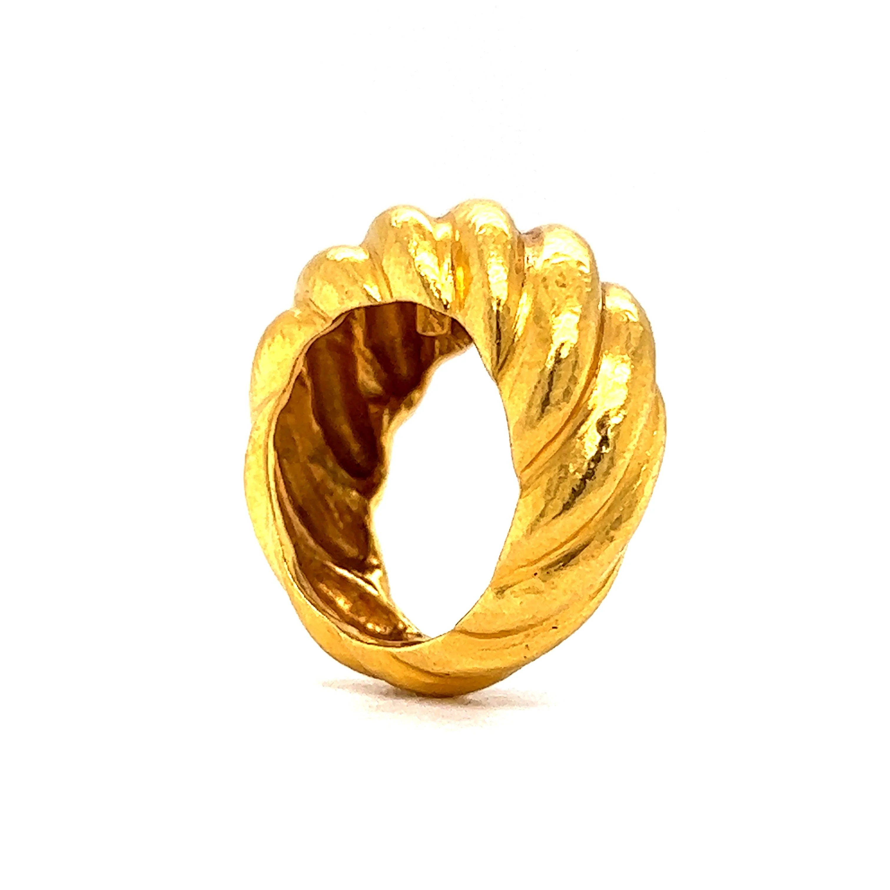 Zolotas Croissant Cocktail Ring in 22k Yellow Gold - Image 5